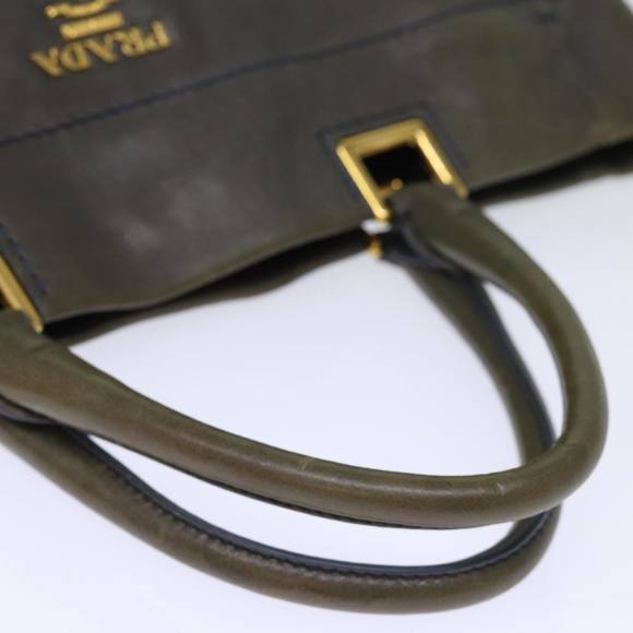 PRADA Hand Bag Leather Gray Auth yk12403 - Picture 7 of 16
